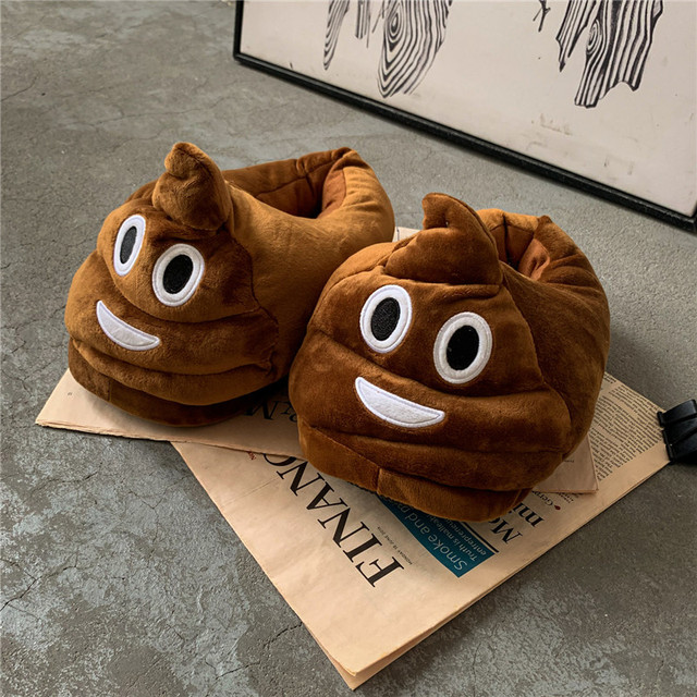 Shit-Plush-Indoor-Slippers---Brown---Fun-Quirky-Novelty-Slippers