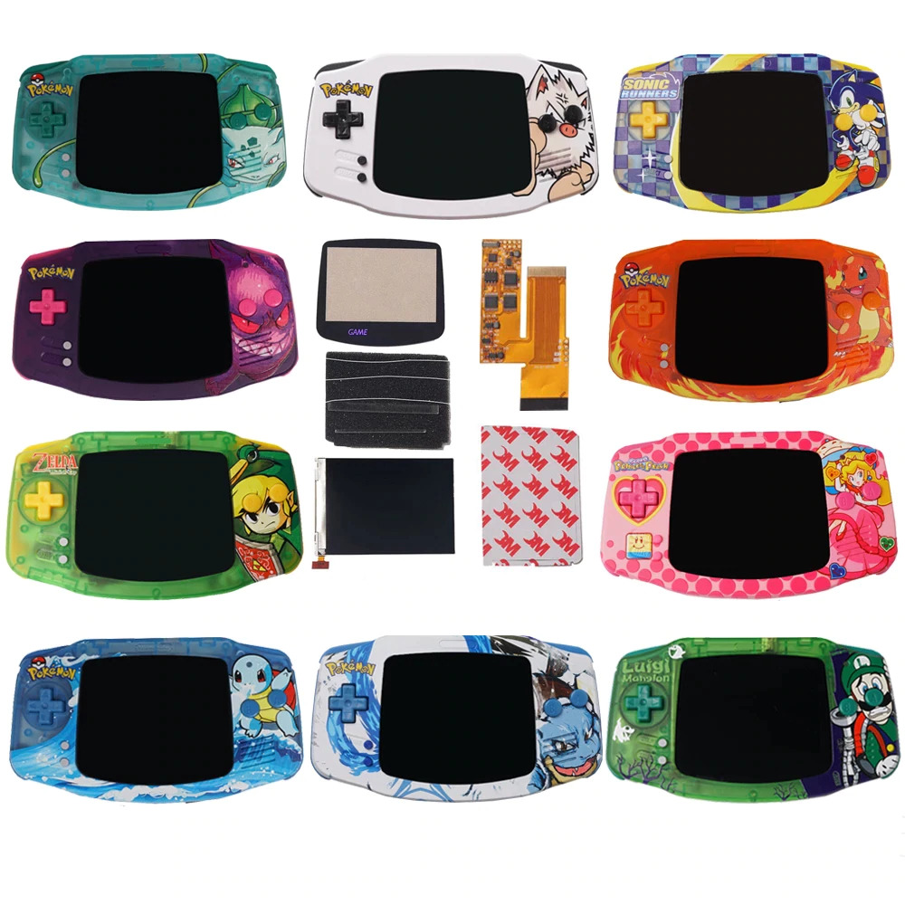 Complete-set-V2-IPS-backlight-LCD-kit-for-Gameboy-advance-Full-housing-limited-edition-shell