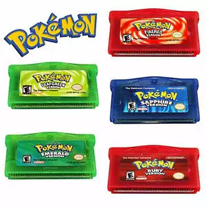 GBA-Pokemon Series 32-bit Video Game Cartucho, Inglês 5 Classic Emerald,  FireRed, LeafGreen, Rubi, Sapphire, Nintendo, Versão dos EUA