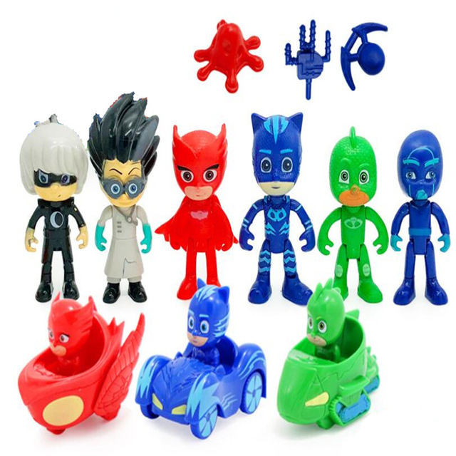 10-Action-Figures-PJ-MASKS-with-Cars
