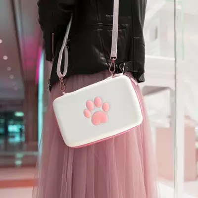 Cute Nintendo Switch Bag Paw Switch Travel Case Pink Color